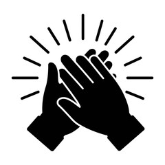 High Five Teamwork Success Celebration Graphic Design