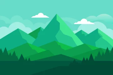Fototapete green-mountain-landscape-wallpaper-in-a-minimalist (2).svg © Pranto
