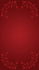 Red elegant floral frame background design