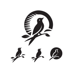 bird logo, editable vector image