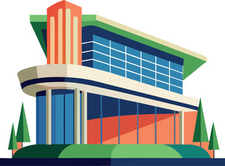 Modern Architecture Building Vector Art for Graphic Design