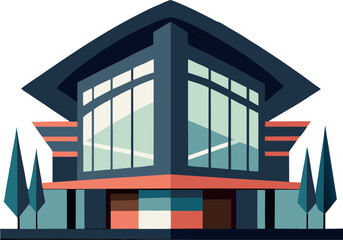 Modern Architecture Building Vector Art for Graphic Design