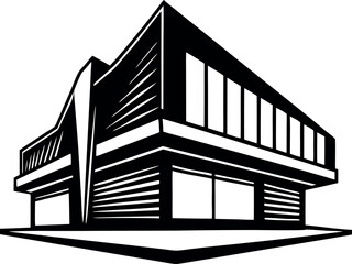 Modern Architecture Building Vector Art for Graphic Design
