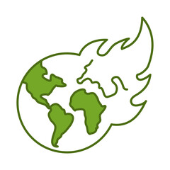 Global Warming Line Icon. Concept of Green Technology, Climate Change, Global Warming, CO2 Neutral Editable Stroke Icon