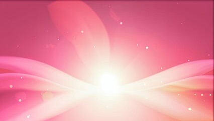 Fototapeta premium Radiant pink background with flowing, luminous curves and bright center, evoking serenity and warmth
