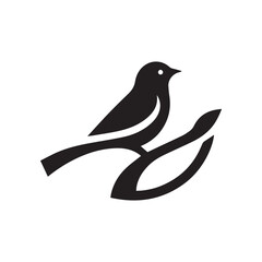 bird logo, editable vector image