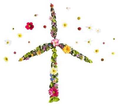 PNG Flat flower wind turbine silhouette shape plant cross art.