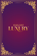 Elegant purple luxury background with gold roses