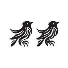 bird logo, editable vector image