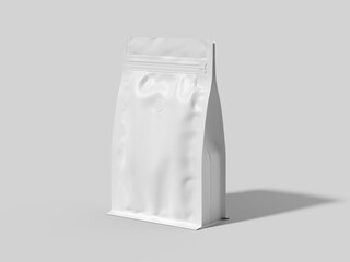 Blank Standup Pouch Coffee Bag Mockup 3D Rendering