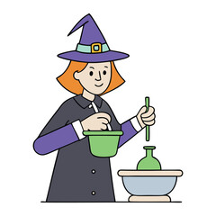 A mystical alchemy witch’s magic elixir—an enchanting potion blending powerful herbs and arcane ingredients, crafted to heal, curse, or unlock hidden secrets.
