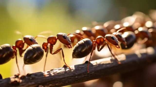 Amazing Ant Colony in Motion 4K Time-Lapse Animation of Ants Working Together on a Branch