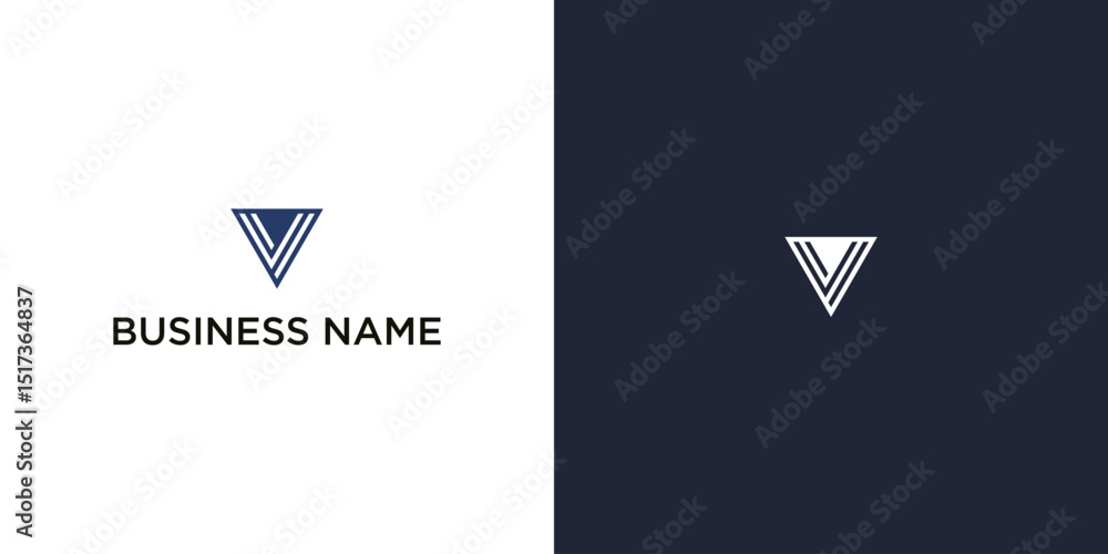 Fototapete minimalist v logo design: a modern and stylish logo featuring a minimalist v design, perfect for bra