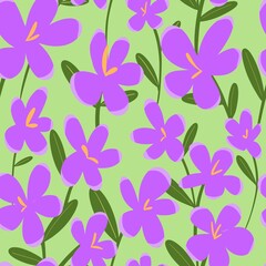 Simple seamless pattern flower garden pastel background