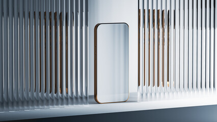 Smartphone on a minimalist backdrop in bright light