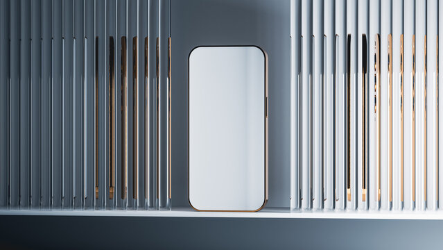 Smartphone on a minimalist backdrop in bright light