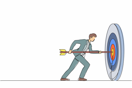 businessman aiming arrow target, business concept clip art preview