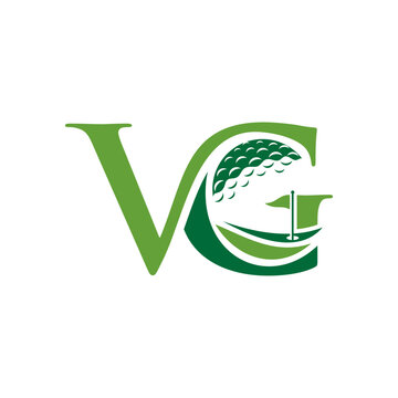 VG Golf Logo Design &ndash; Green Lettermark with Golf Course Symbol