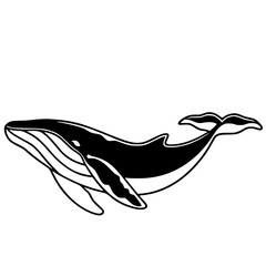 Cartoon whale silhouette