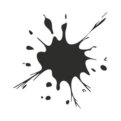 Black ink splatter vector illustration for graphic design and abstract background element design resource silhouette