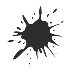Isolated black ink splatter vector illustration for grunge design element and abstract background texture use silhouette