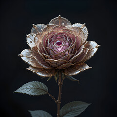 rose on black