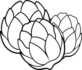 brussels sprouts vegetable outline coloring book page line art vector illustration