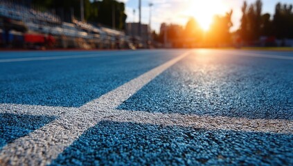 Track surface at sunset