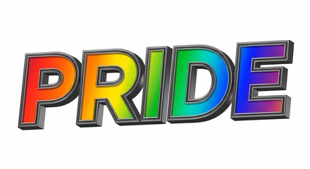 Vibrant Rainbow Pride Bold Text Graphic Design LGBTQIA+ Support