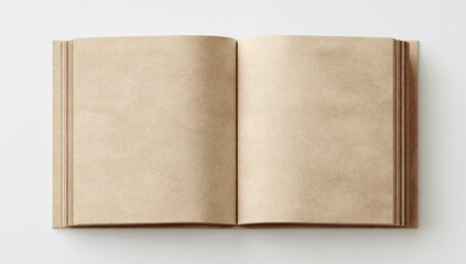 Naklejka premium Open, blank kraft notebook