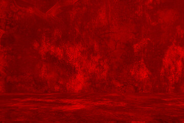 Wall interior background, studio and backdrops show products.with shadow from window color Red background for text insertion and presentation product