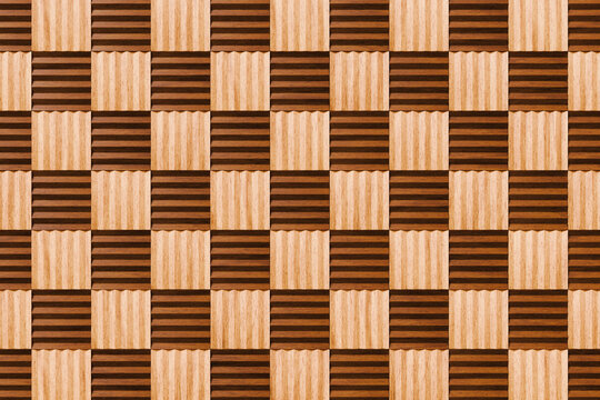 Textured Wooden Checkerboard &ndash; Striped Relief Squares