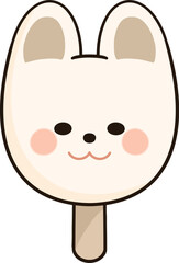 Cartoon rabbit ice cream on a stick