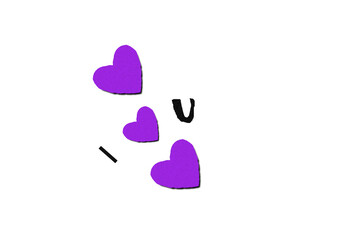 Purple paper cut into a heart shape placed on a transparent background.
