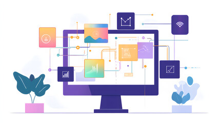 Fototapeta premium AI,Concept map, technological concept map, smart agriculture, smart healthcare, design, concept, illustration, background, art, pattern, texture, energy, technology, digit, vector, animation, business