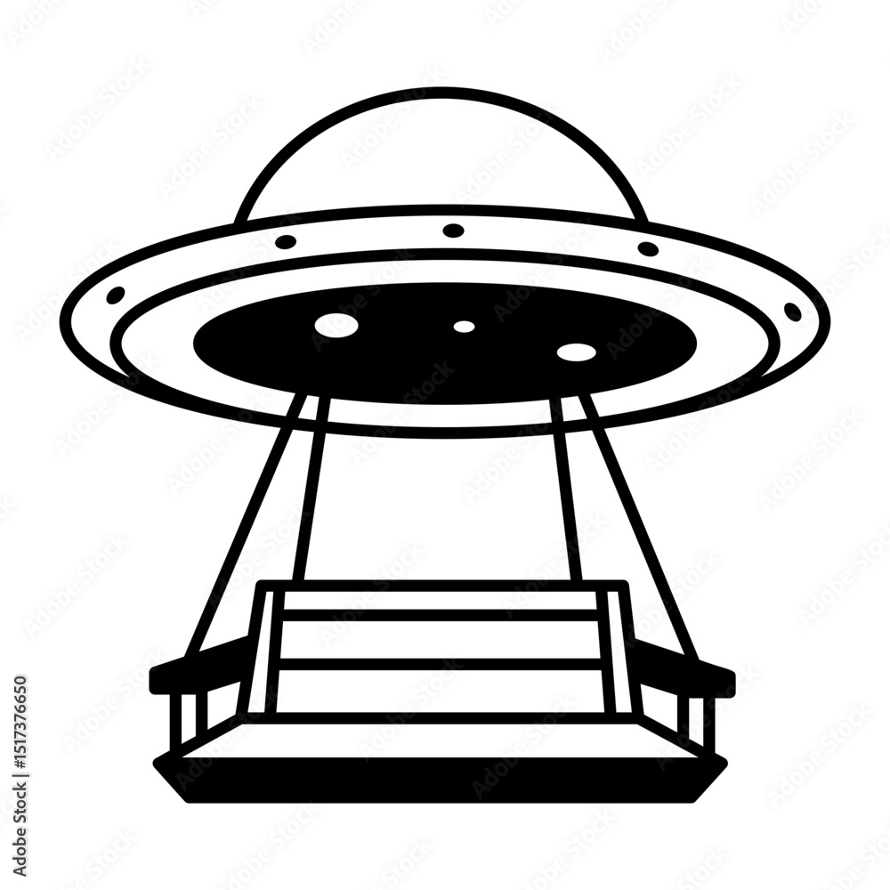 Canvas Prints a line style icon showing a futuristic park