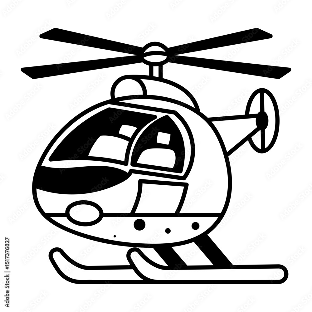 Canvas Prints a linear style icon of futuristic helicopter