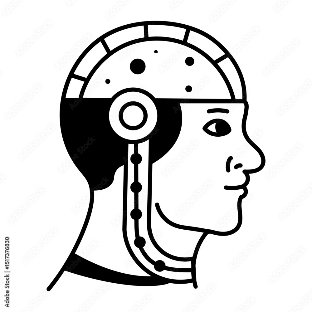 Canvas Prints an outline style icon of ai