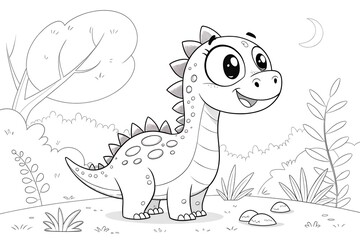 Colouring page for kids, hand-drawn illustration of a cartoon, pre school Colouring page, animal Colouring page, flower Colouring page, adult Colouring page,printables	
