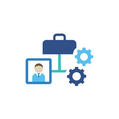 Fototapeta premium briefcase with user and gear icon representing 