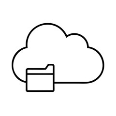 Cloud storage icon representing online digital files and data transfer for business use