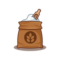 cartoon vector illustration of flour