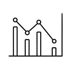 Simple graph illustration showing data trends and business growth opportunities in a clean design