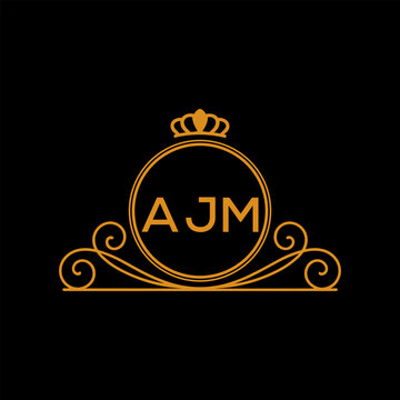 Initial AJM Letter Linked Logo for business and company identity. Modern AJM Letter Logo Vector Template with modern trendy golden logo.
