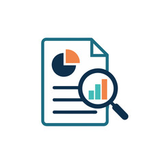 document with magnifying glass and chart icon symb.svg