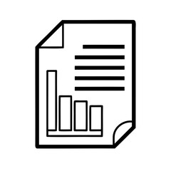 Simple black and white report document with charts and business data information