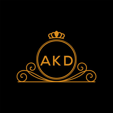 Initial AKD Letter Linked Logo for business and company identity. Modern AKD Letter Logo Vector Template with modern trendy golden logo.
