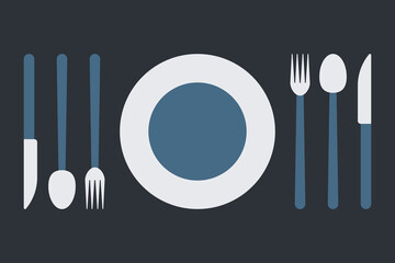 Plate and cutlery