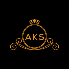 Initial AKS Letter Linked Logo for business and company identity. Modern AKS Letter Logo Vector Template with modern trendy golden logo.
