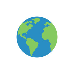 Fototapeta premium earth globe symbol in flat illustration on white b.svg